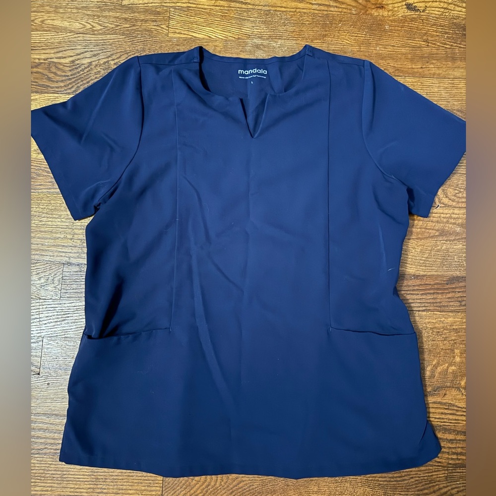 Mandala scrub top Large Navy